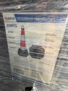 lot 4085 image: Unused SDLANCH Safety Traffic Cones Lot of 250 (IRSTC)