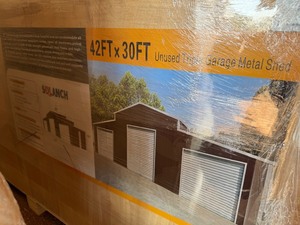 lot 4105 image: Unused SDLANCH Triple Garage Metal Shed (SDL42x30)