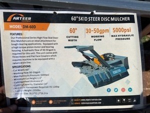 lot 4126 image: Unused Arteer 60 in Skid Steer Disc Mulcher (DM-60D)