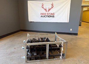 lot 4173 image: Unused JCT Skid Steer Hydraulic Auger Drive & Bits