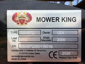 lot 4256 image: Unused Mower King Skid Steer Angle Broom