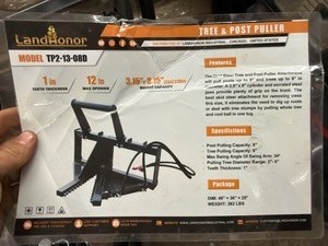 lot 4323 image: Unused Landhonor Skid Steer Tree Puller (TP2-13-08D)