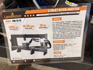 lot 4329 image: Unused Landhonor Skid Steer 3 Point Hitch Adapter (PHA-16-2C)