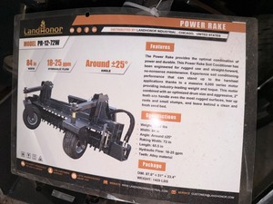 lot 4339 image: Unused Landhonor Skid Steer Harley Power Rake 72 in (PR-12-72W)