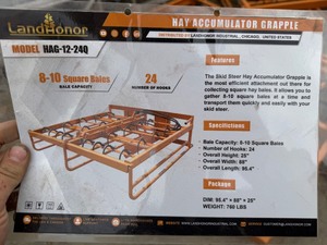 lot 4340 image: Unused Landhonor Skid Steer Hay Accumulator Grapple (HAG-12-24Q)