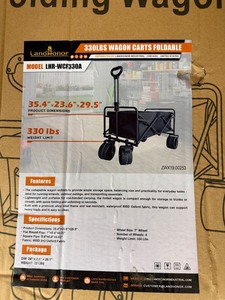 lot 4379 image: Unused Landhonor 330 Lbs Foldable Wagon Cart (LHR-WCF330A)