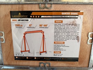 lot 4392 image: Unused Landhonor 2500 LB Gantry Crane (LHR-AGC2500)