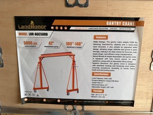 lot 4396 image: Unused Landhonor 5000 LB Gantry Crane (LHR-AGC5000)