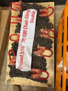 lot 4404 image: Unused Landhonor 7 ft Double Legs Lifting Chain Sling Set of 8 (LHR-G80)