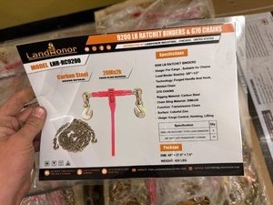 lot 4410 image: Unused Landhonor 9200 LB Ratchet Binders & G70 Chains Set of 15 (LHR-RC9200)