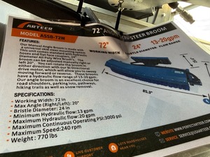 lot 4135 image: Unused Arteer 72 in Angle Skid Steer Broom (ASSB-72W)