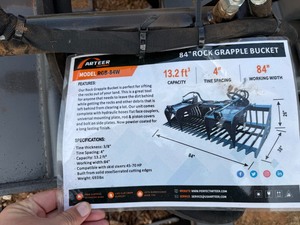 lot 4141 image: Unused Arteer 84 in Rock Skid Steer Grapple Bucket (RGB-84W)