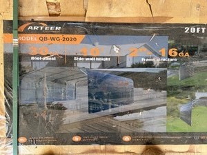 lot 4143 image: Unused Arteer 20ft x 20ft All-Steel Carport (QB-WG-2020)