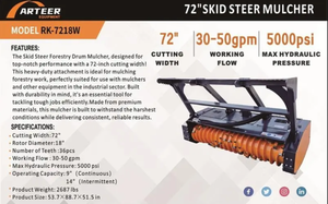 lot 4131 image: Unused Arteer 72 in Skid Steer Mulcher (RK-7218W)