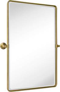 $170 TEHOME Gold Pivot Rectangle Vanity Mirror, Beveled, 26.9 x 35 in