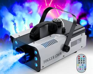 lot 2305 image: $73 HOLDLAMP Fog Machine 1200W 6000CFM with Remote, 6-LED Lights