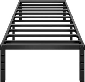 lot 2310 image: Metal Platform Bed Frame, 14-In Tall, No Box Spring, Twin, Black