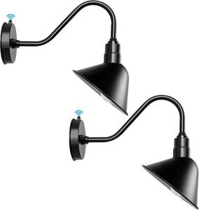 lot 2313 image: $100 Gooseneck Barn Sign-Light Outdoor Fixture Dome Shade White (2PCS)