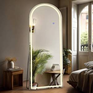 lot 2353 image: $100 DUMOS Arched Full Mirror with Light, 20 53 LED, 3 Color Lights