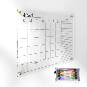 lot 2360 image: 24x16 Clear Acrylic Wall Calendar with Dry Erase Surface