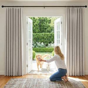lot 2365 image: NICETOWN 100% Blackout Linen Curtains 90 Long, 2 Panels, 52W