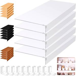 lot 2388 image: $144 Hoolerry 5 Pcs Wire Shelf Covers, Foamed PVC, 40x16in, White