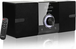 lot 2392 image: $80 Compact Stereo System with CD, Bluetooth, FM Radio, USB (LP-886)