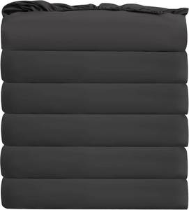 lot 2398 image: $50 Bulk King Fitted Sheet Set, Deep Pocket 4 Pack, Black 78x80