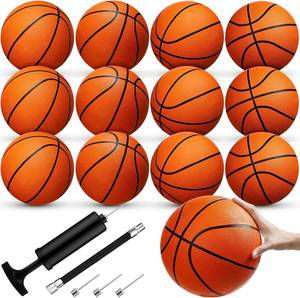 lot 2399 image: $70 Jexine 12Pcs Official Rubber Basketballs with Air Pump Outdoor
