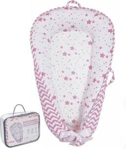 lot 2402 image: $46 Baby Lounger - Organic Cotton, Reversible & Portable Pink
