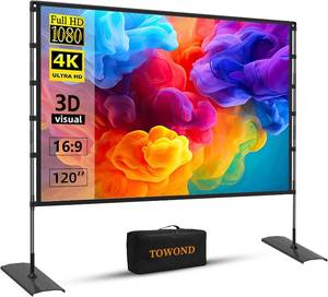 lot 2413 image: $60 TOWOND 120-Inch Outdoor Projector Screen with Stand, 169
