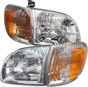 lot 2434 image: $118 Toyota Tundra Headlight Assembly Parking Lights - Chrome Housing