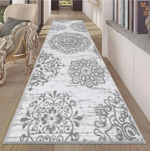 lot 2442 image: $80 HEBE RUGS Runner Rug 2x10ft Non-Slip Hallway Runner, Washable Grey