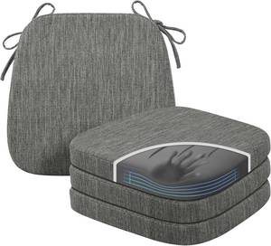 lot 2466 image: $49 baibu Memory Foam Dining Chair Cushions Set of 2, 17x16x2, Grey