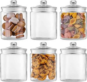 lot 2467 image: Maredash 32oz Glass Jars with Lid, Food-Grade Clear Candy Jars (6)
