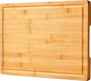 lot 2476 image: Allsum 24x18 Extra Large Bamboo Cutting Board Reversible, see note.