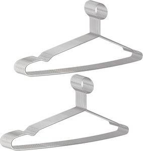 lot 2483 image: 20 Pcs Heavy Duty Metal Hangers - Stainless Steel Security 16.5in