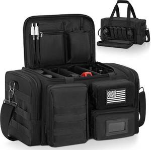 lot 2487 image: Tactical Pistol Range Bag with 6 Magazine Slots and Pockets