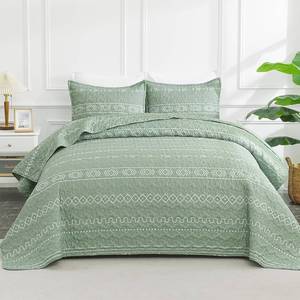 lot 2495 image: $46 Andency Sage Green King Size Quilt Set, 3 Pieces, Boho AllSeason