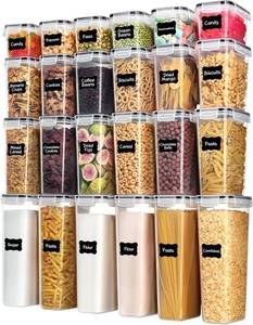 lot 2497 image: Vtopmart 24-Pc Airtight Food Storage Canisters, BPA Free, Black