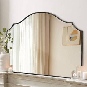 lot 2507 image: $127 Besdomus Black Scalloped Wall Mirror 40x29 Modern Wooden Arched