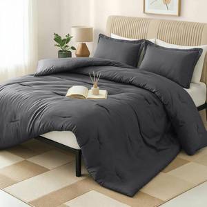 lot 2514 image: Utopia Bedding King Comforter Set, 3-Piece Grey (90x102)  2 Shams