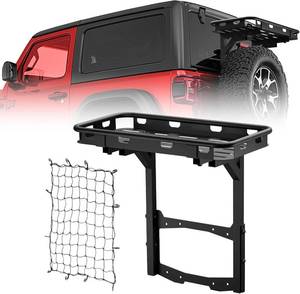 lot 2546 image: $290 Jeep Wrangler JL Rear Cargo Basket for OE Tailgate Bolt-On