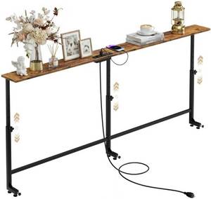 lot 2550 image: $60 70.9-Inch Behind-Couch Table, 24-32in Adjustable, Outlet
