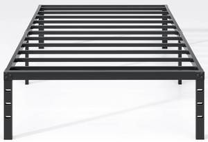lot 2556 image: Metal Twin Bed Frame with Storage, Heavy Duty, Black, 18 in