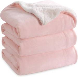 lot 2578 image: $47 Bedsure GentleSoft Sherpa Fleece Blanket Queen Size, Pink 90x90
