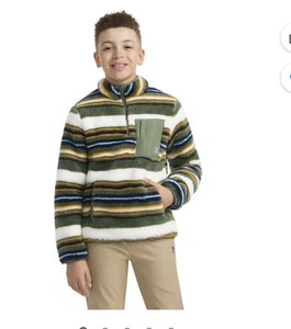 lot 2599 image: Hurley Boys Sherpa Quarter Zip Pullover Size Small 67