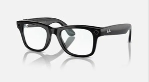Ray-Ban Meta - Ray-Ban Meta, Wayfarer — Clear Lenses — 12 MP camera — Open Ear Speakers — Meta AI — 32GB storage - Shiny Black - Retail: $299 (Glasses only)