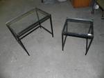 Pair of small glass tables