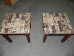Pair of Faux Marble End Tables